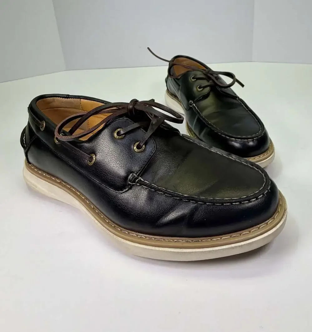 Nautica‎ Men's Moc Toe Boat Shoes with White Sole Size 9.5 Man-made Material